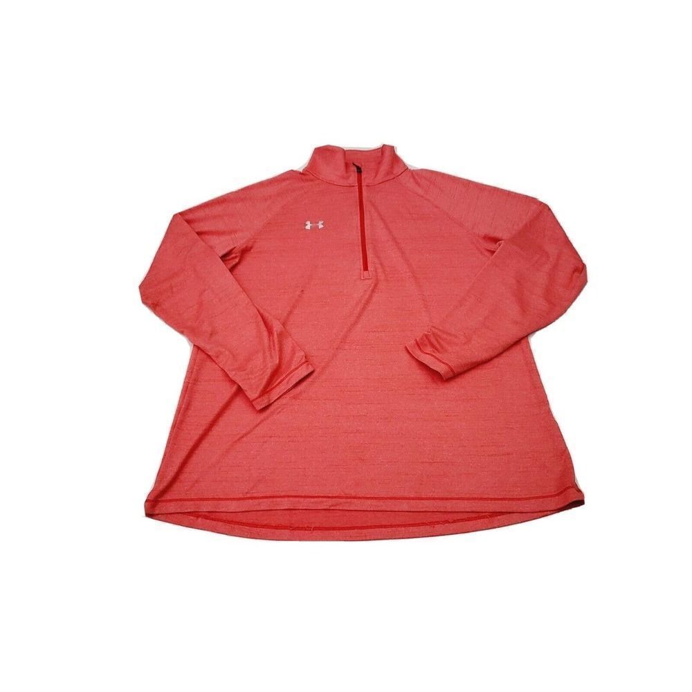 Under Armour Stripe Tech 1/4 Zip Top Womens Large Loose Heat Gear 1276211